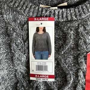 BNWT Lucky Brand Cable Knit Women's Sweater - Grey - X-Large